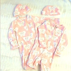 Carters Baby Girl 2pc Butterfly Take Me Home-Twins